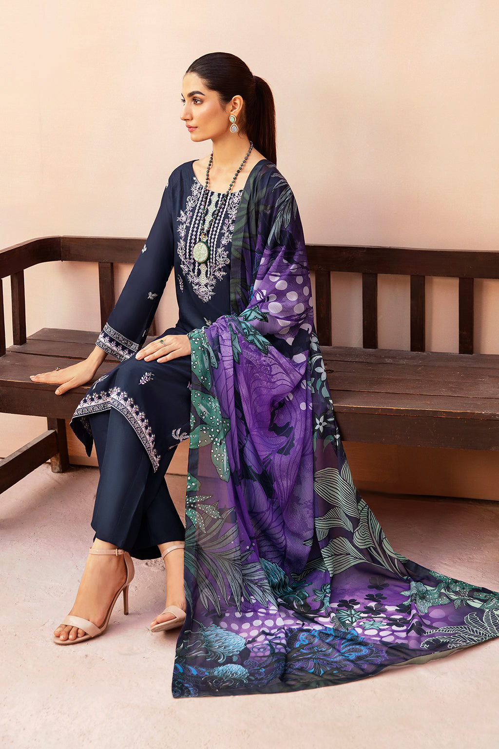Afsanah | Essentials Lawn | MIDNIGHT A-03 - Official Afsanah stockist in UK - Sakeena London
