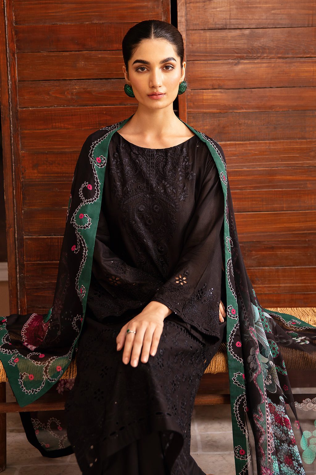 Afsanah | Essentials Lawn | BLACK ORCHID A-05 - Official Afsanah stockist in UK - Sakeena London