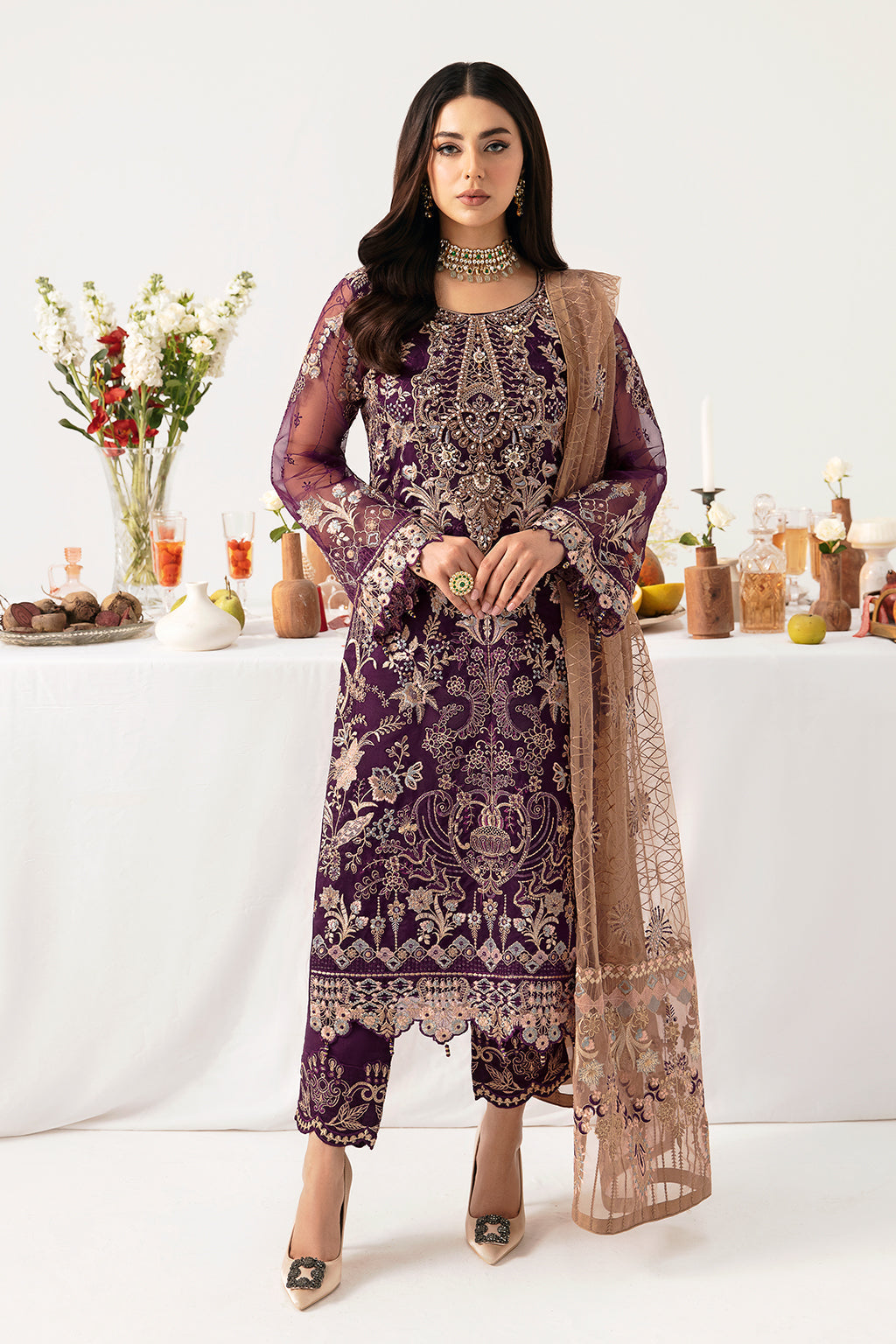 Ramsha | Minhal Organza Collection | M-1109 - Official Ramsha stockist in UK - Sakeena London