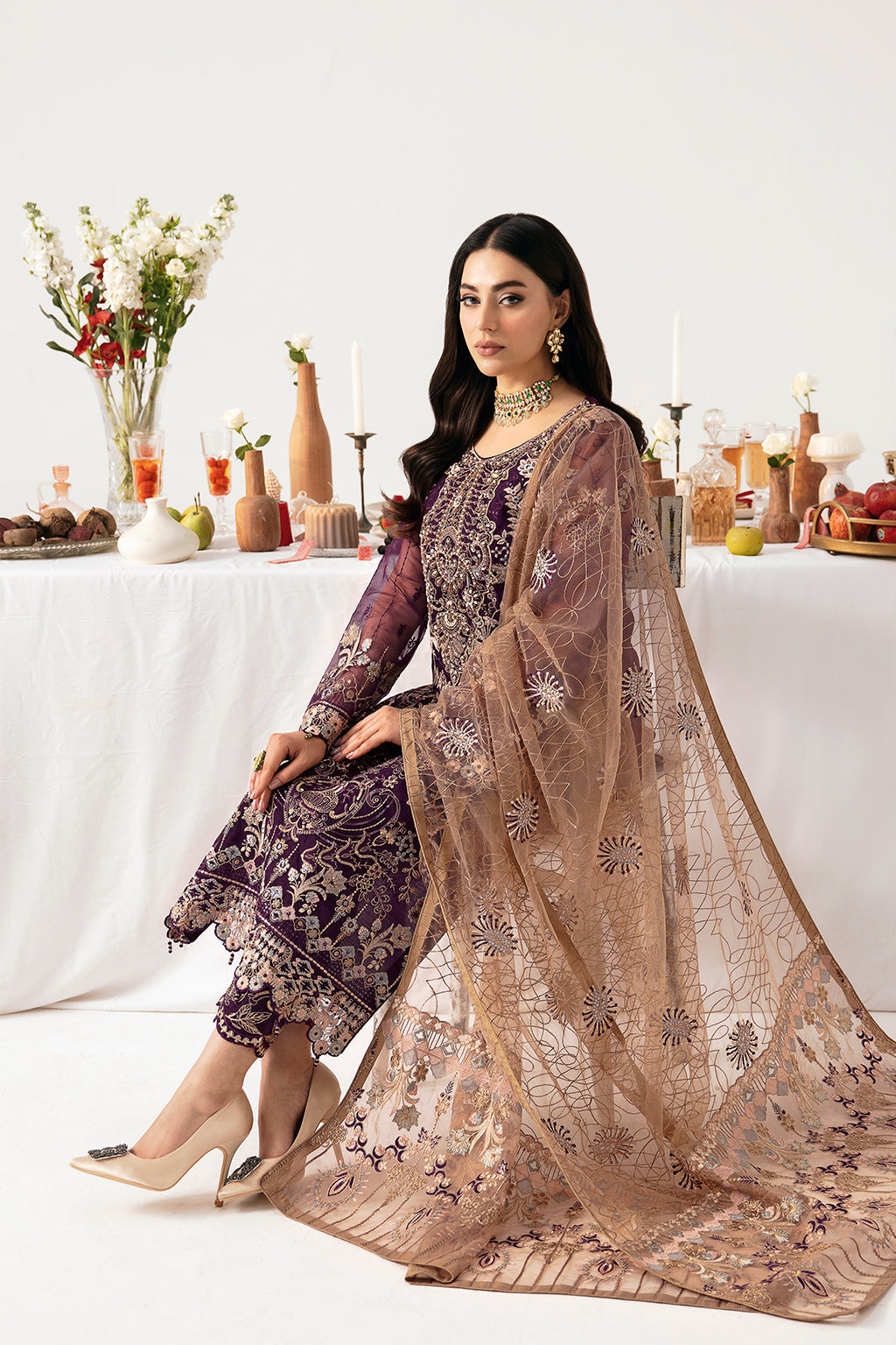 Ramsha | Minhal Organza Collection | M-1109 - Official Ramsha stockist in UK - Sakeena London