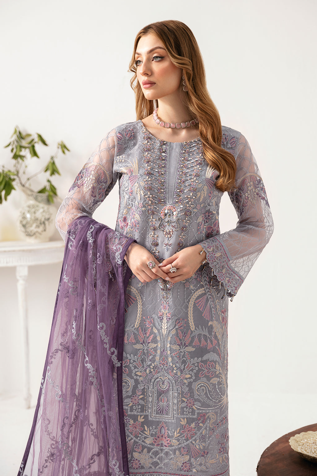Ramsha | Minhal Organza Collection | M-1104 - Official Ramsha stockist in UK - Sakeena London
