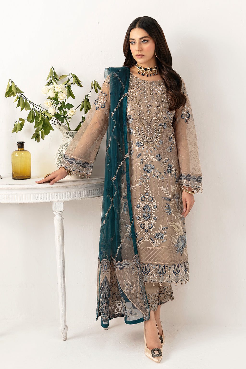 Ramsha | Minhal Organza Collection | M-1106 - Official Ramsha stockist in UK - Sakeena London