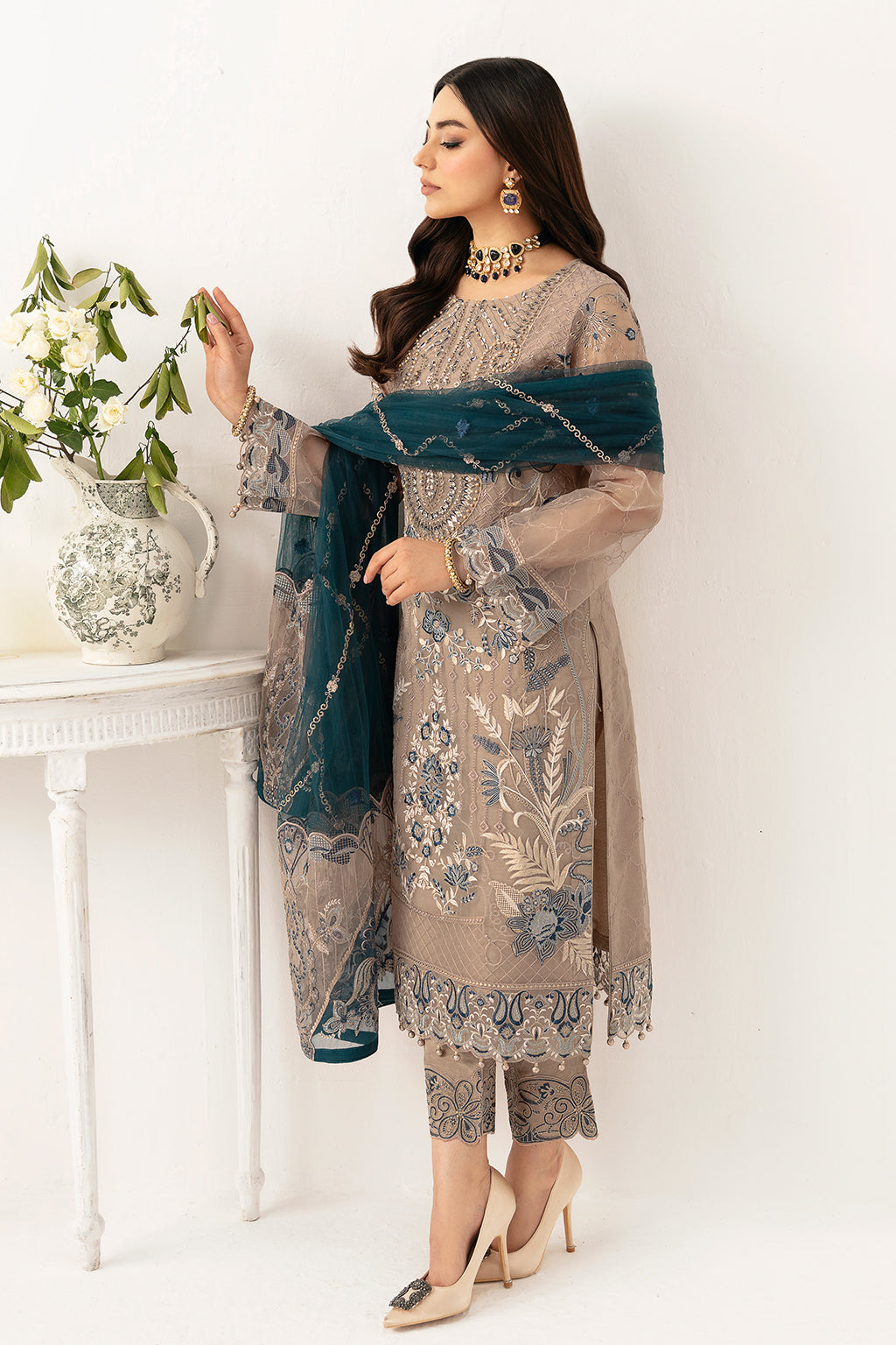 Ramsha | Minhal Organza Collection | M-1106 - Official Ramsha stockist in UK - Sakeena London