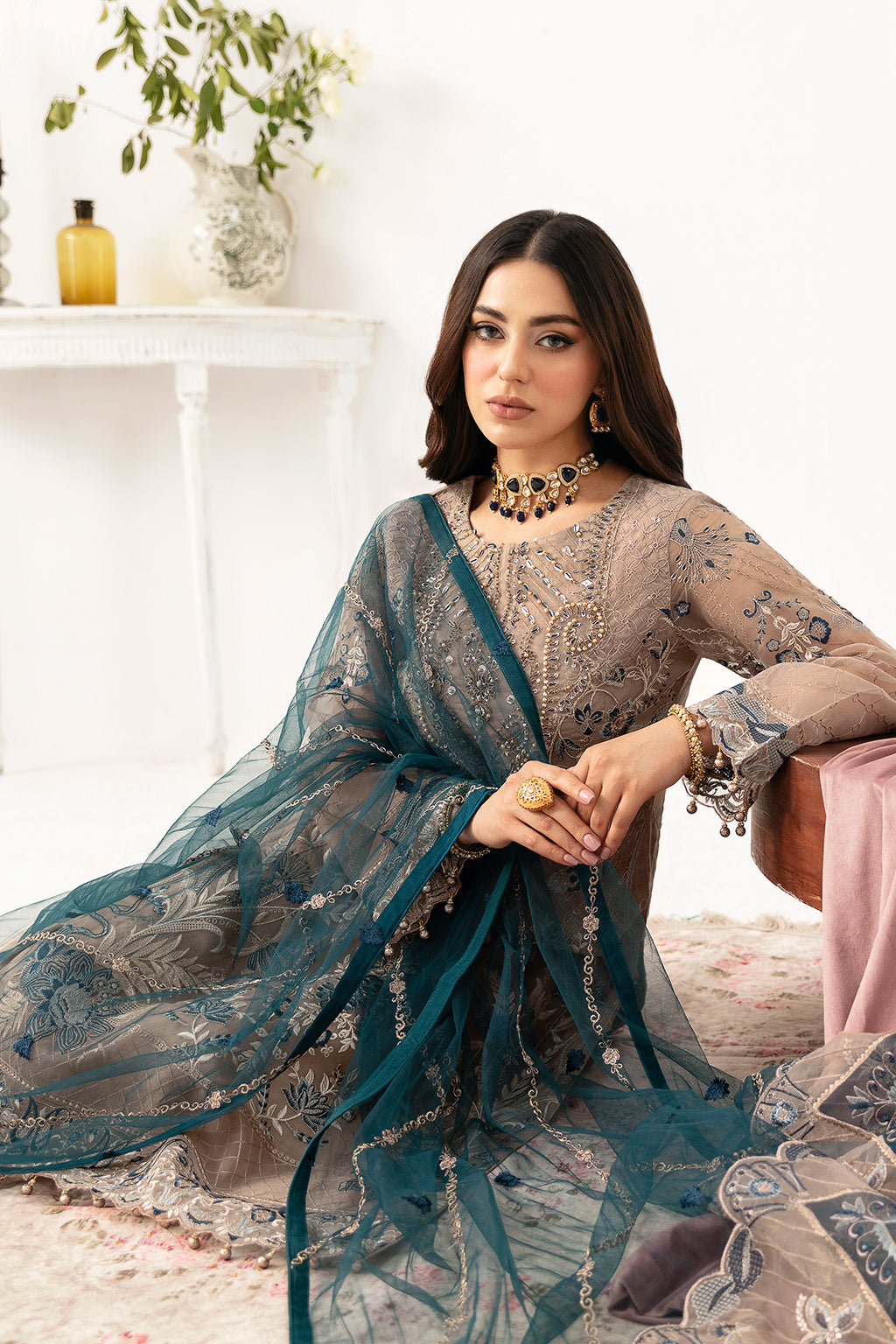 Ramsha | Minhal Organza Collection | M-1106 - Official Ramsha stockist in UK - Sakeena London