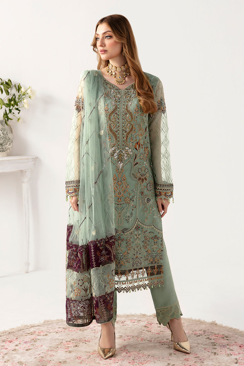 Ramsha | Minhal Organza Collection | M-1108 - Official Ramsha stockist in UK - Sakeena London