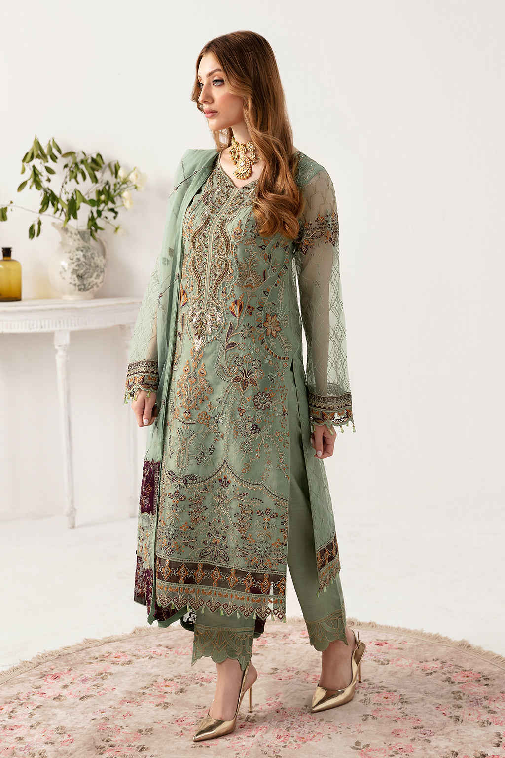 Ramsha | Minhal Organza Collection | M-1108 - Official Ramsha stockist in UK - Sakeena London
