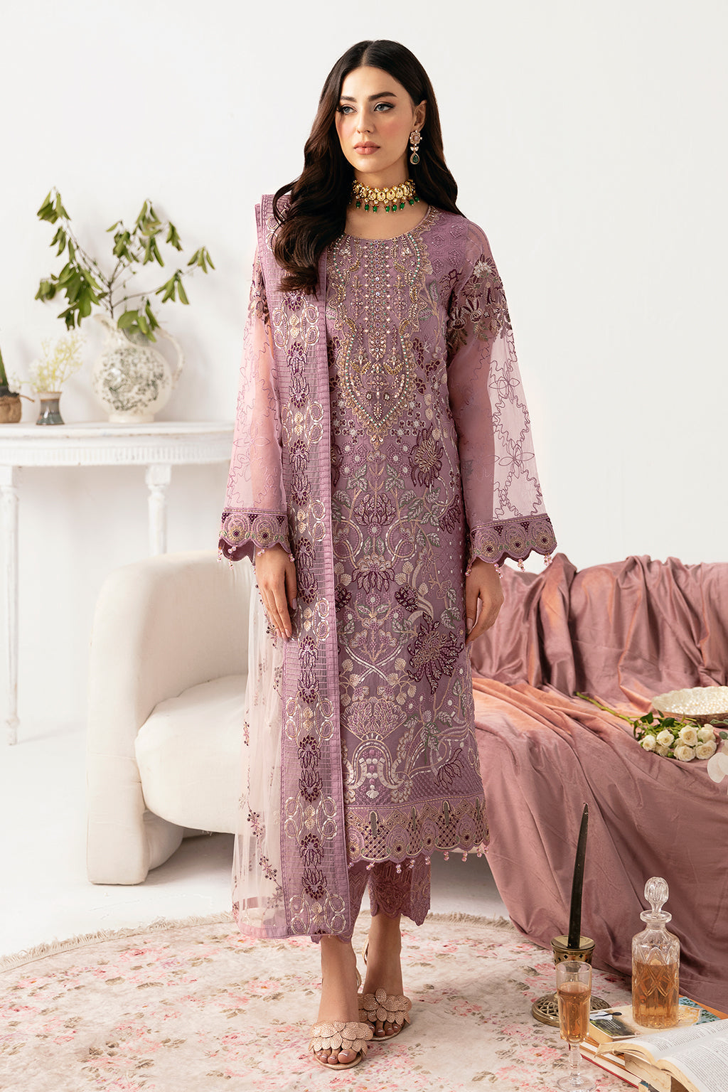 Ramsha | Minhal Organza Collection | M-1107 - Official Ramsha stockist in UK - Sakeena London