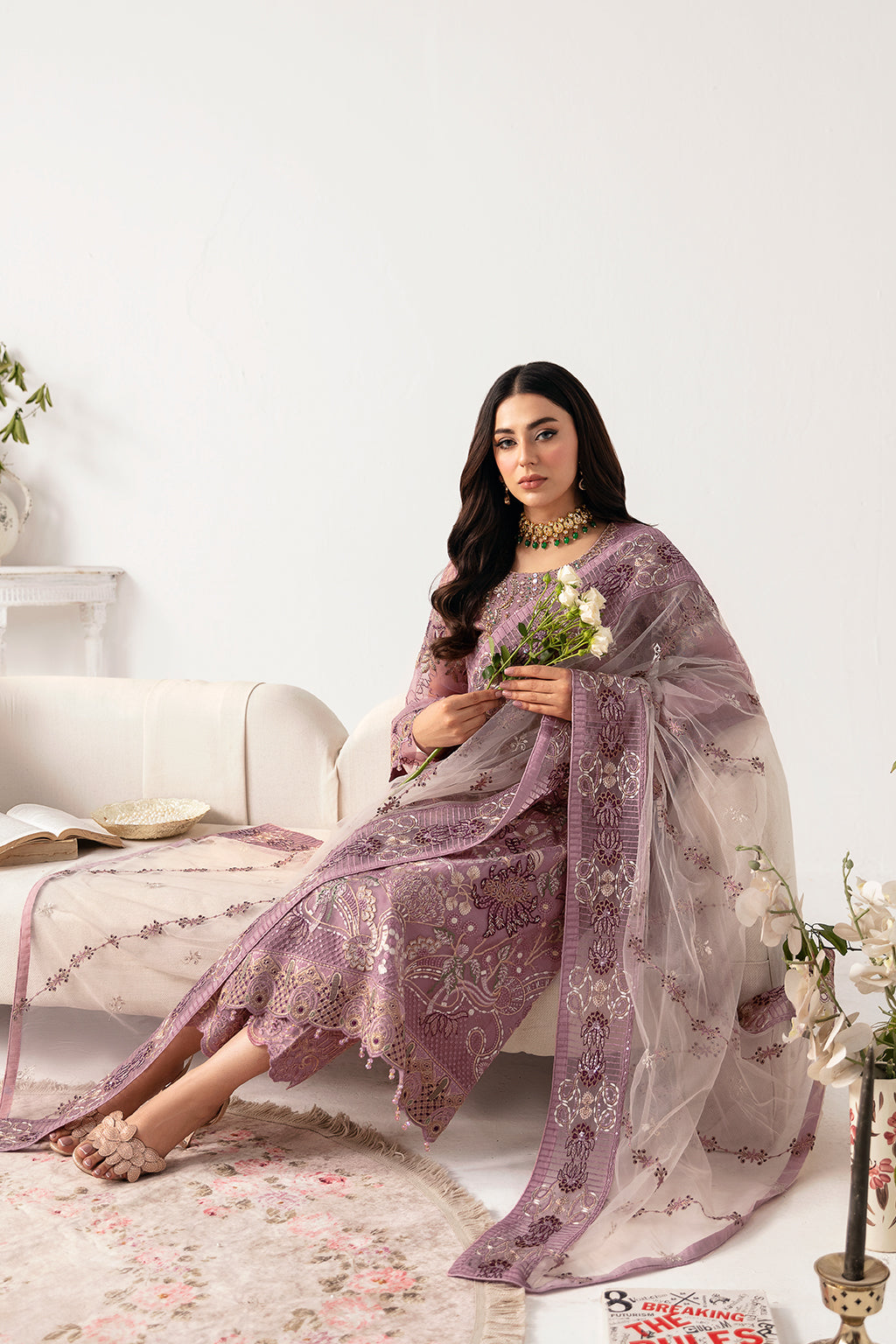 Ramsha | Minhal Organza Collection | M-1107 - Official Ramsha stockist in UK - Sakeena London