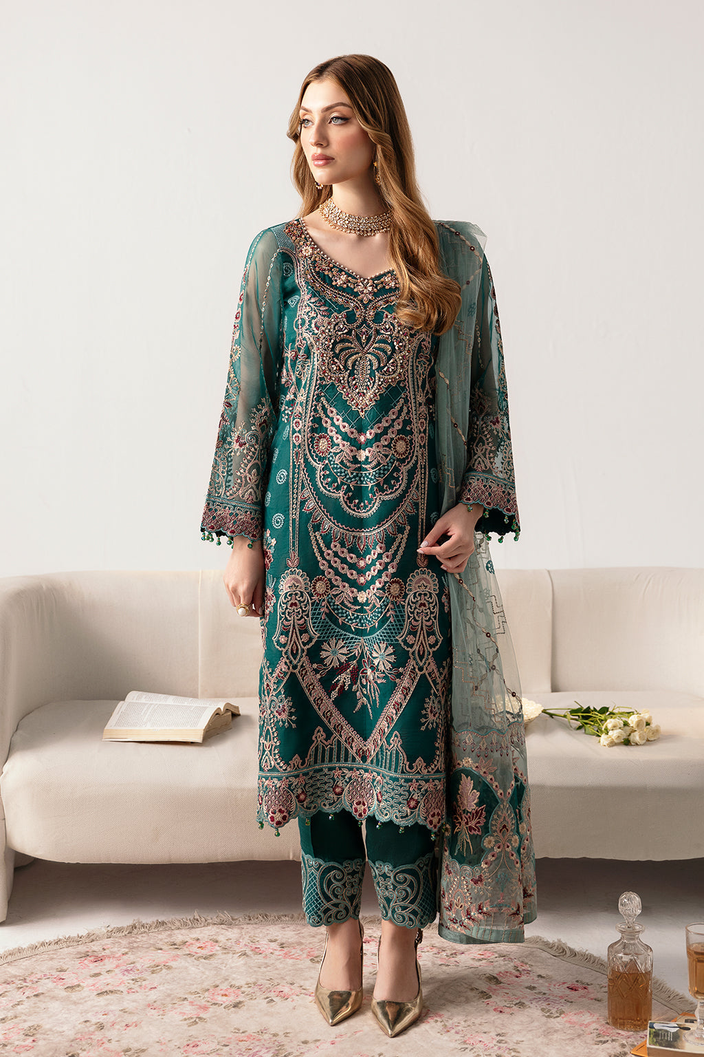 Ramsha | Minhal Organza Collection | M-1101 - Official Ramsha stockist in UK - Sakeena London