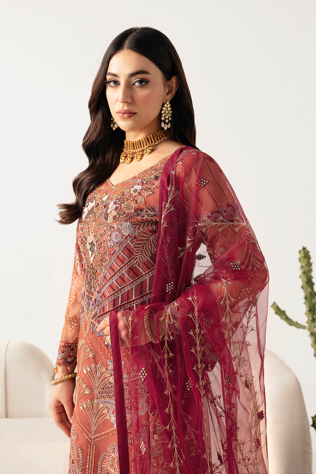 Ramsha | Minhal Organza Collection | M-1103 - Official Ramsha stockist in UK - Sakeena London