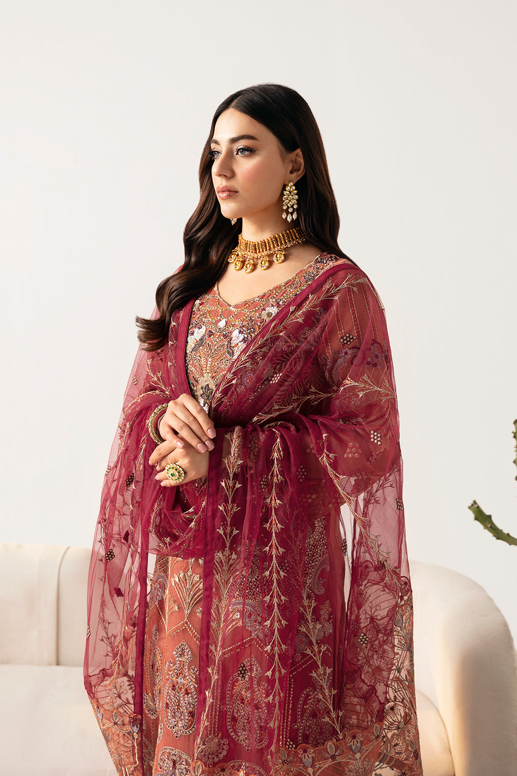 Ramsha | Minhal Organza Collection | M-1103 - Official Ramsha stockist in UK - Sakeena London