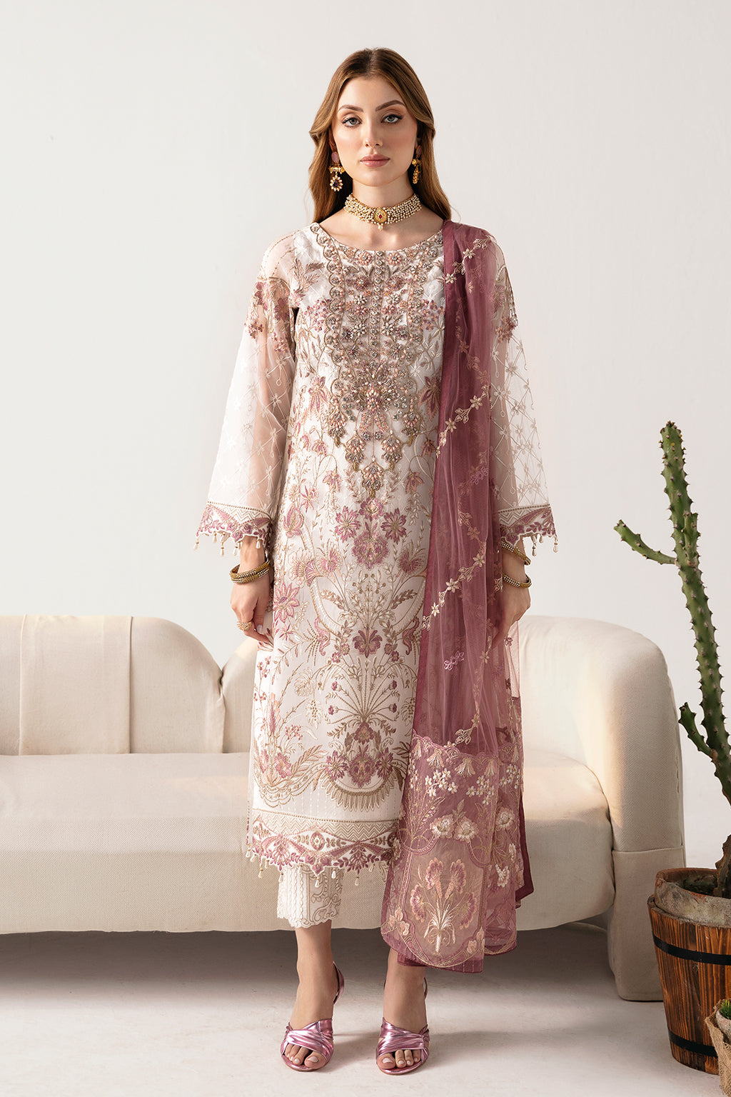 Ramsha | Minhal Organza Collection | M-1102 - Official Ramsha stockist in UK - Sakeena London