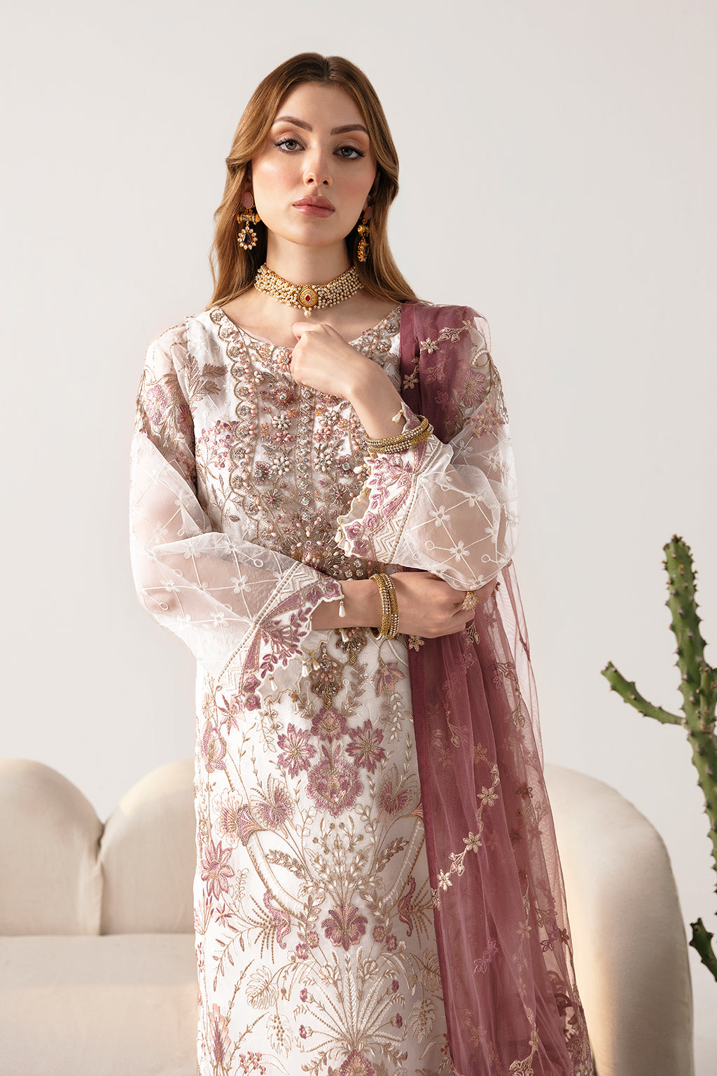 Ramsha | Minhal Organza Collection | M-1102 - Official Ramsha stockist in UK - Sakeena London