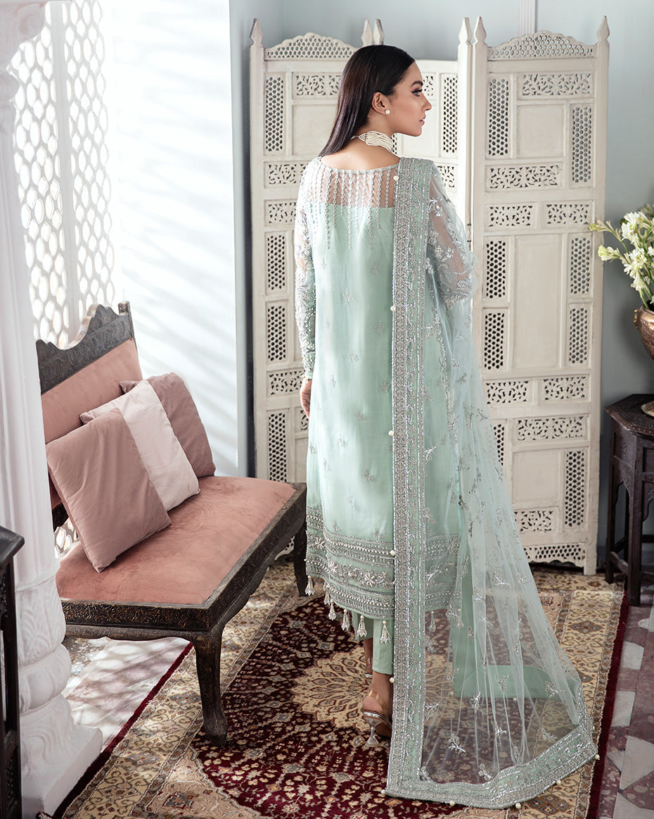 Gulaal | Wedding Formals | Zeba Embroidered Net 3-Piece Suit WS-21 - Official Gulaal stockist in UK - Sakeena London