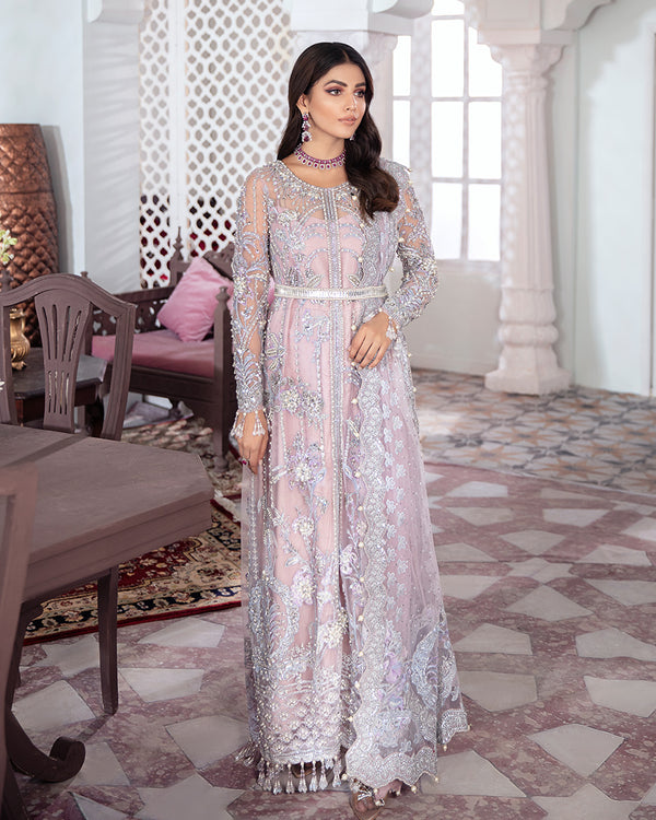 Gulaal | Wedding Formals | NAAZ EMBROIDERED NET 3-PIECE SUIT WS-09 - Official Gulaal stockist in UK - Sakeena London