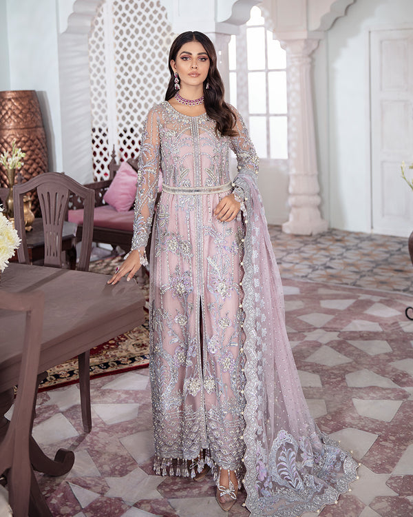 Gulaal | Wedding Formals | NAAZ EMBROIDERED NET 3-PIECE SUIT WS-09 - Official Gulaal stockist in UK - Sakeena London