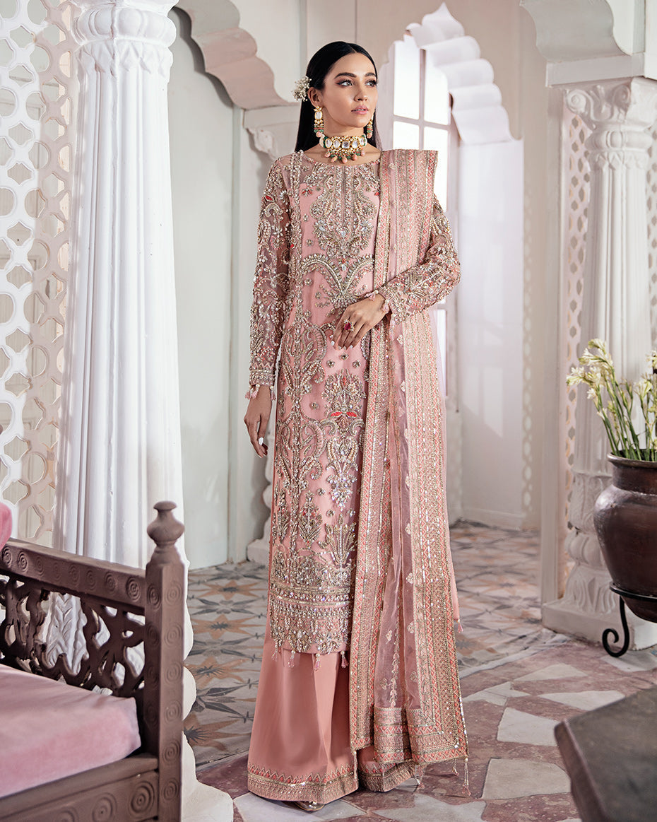 Gulaal | Wedding Formals | ARJUMAND EMBROIDERED NET 3-PIECE SUIT WS-15 - Official Gulaal stockist in UK - Sakeena London