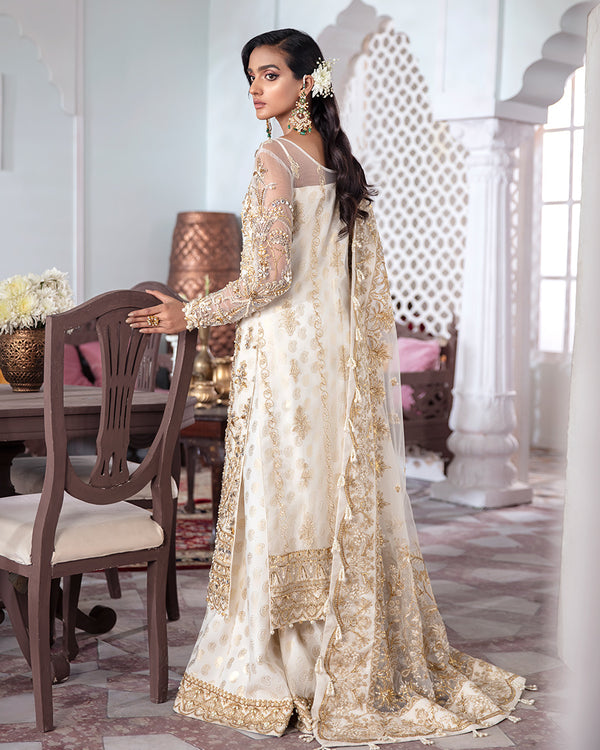 Gulaal | Wedding Formals | Shehnaz Embroidered Net 3-Piece Suit WS-11 - Official Gulaal stockist in UK - Sakeena London
