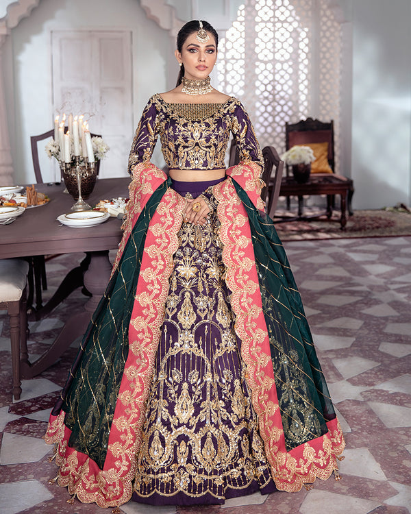Gulaal | Wedding Formals | KEHKSHAN EMBROIDERED NET 3-PIECE SUIT WS-14 - Official Gulaal stockist in UK - Sakeena London
