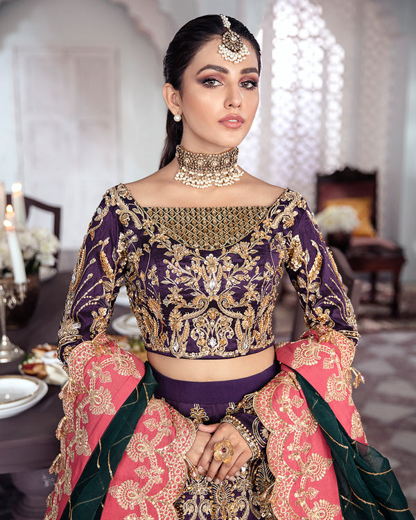 Gulaal | Wedding Formals | KEHKSHAN EMBROIDERED NET 3-PIECE SUIT WS-14 - Official Gulaal stockist in UK - Sakeena London