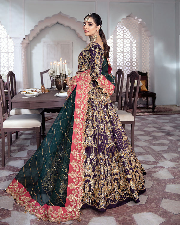 Gulaal | Wedding Formals | KEHKSHAN EMBROIDERED NET 3-PIECE SUIT WS-14 - Official Gulaal stockist in UK - Sakeena London