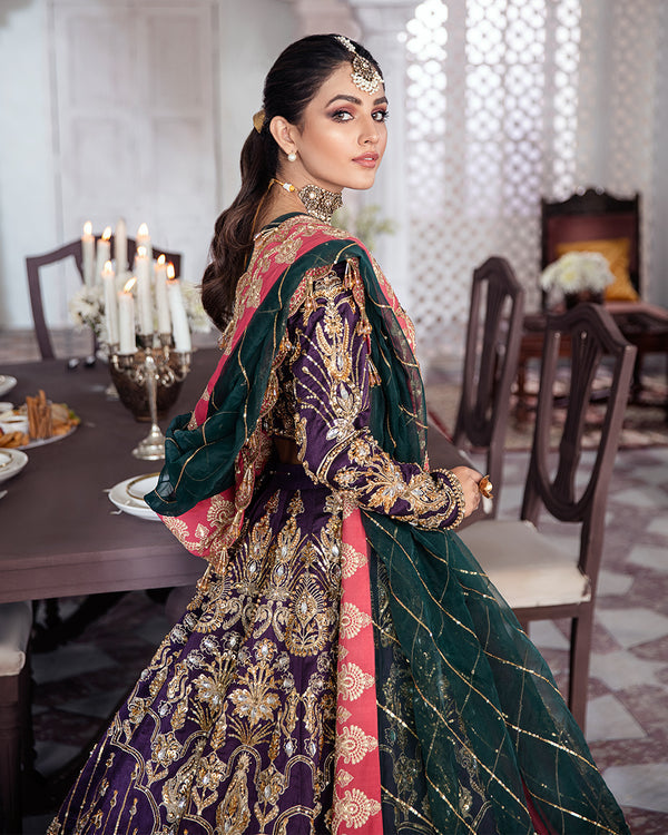 Gulaal | Wedding Formals | KEHKSHAN EMBROIDERED NET 3-PIECE SUIT WS-14 - Official Gulaal stockist in UK - Sakeena London