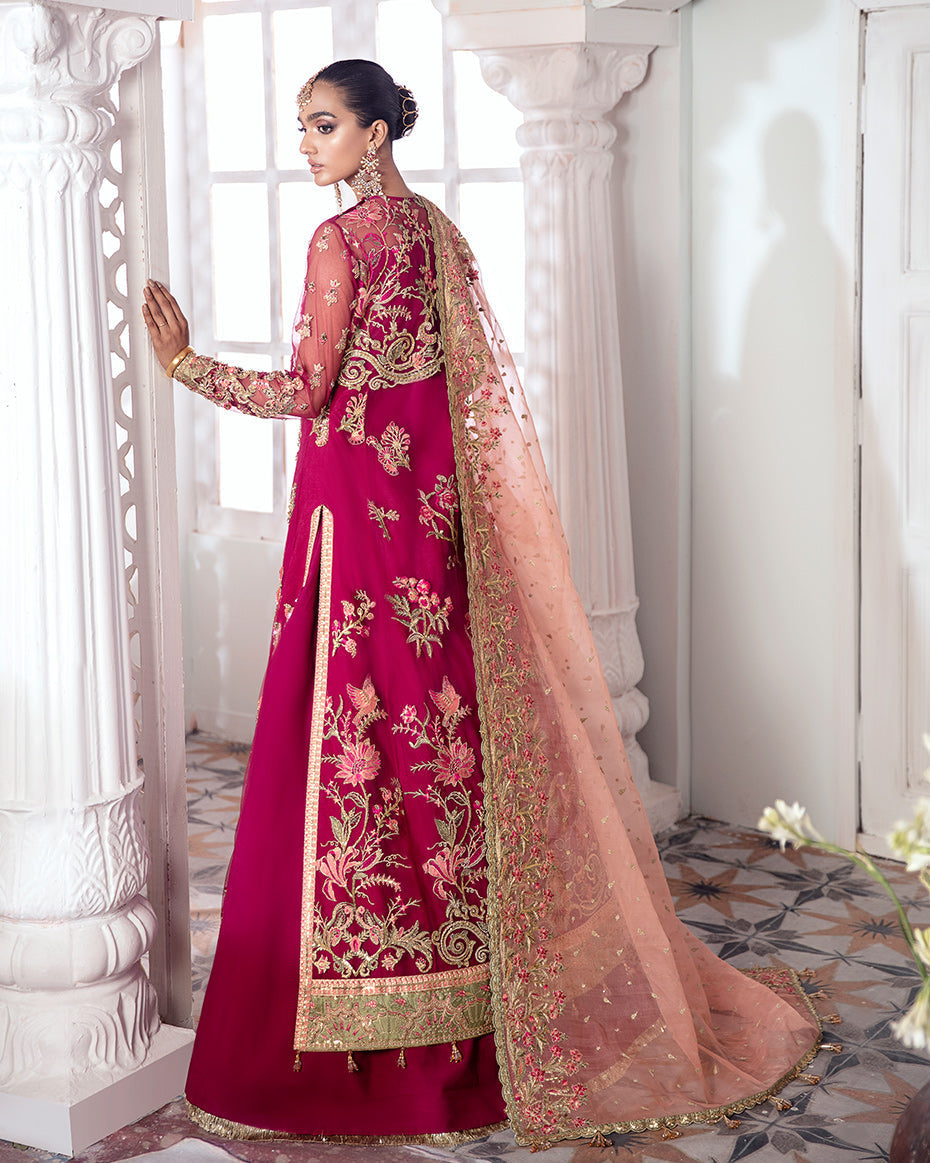 Gulaal | Wedding Formals | CHAMELI EMBROIDERED NET 3-PIECE SUIT WS-10 - Official Gulaal stockist in UK - Sakeena London