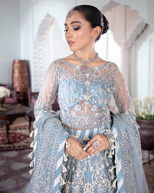 Gulaal | Wedding Formals | Mehnaaz Embroidered Net 3-Piece Suit WS-13 - Official Gulaal stockist in UK - Sakeena London