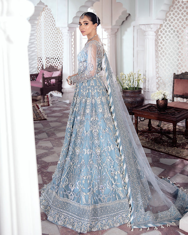 Gulaal | Wedding Formals | Mehnaaz Embroidered Net 3-Piece Suit WS-13 - Official Gulaal stockist in UK - Sakeena London
