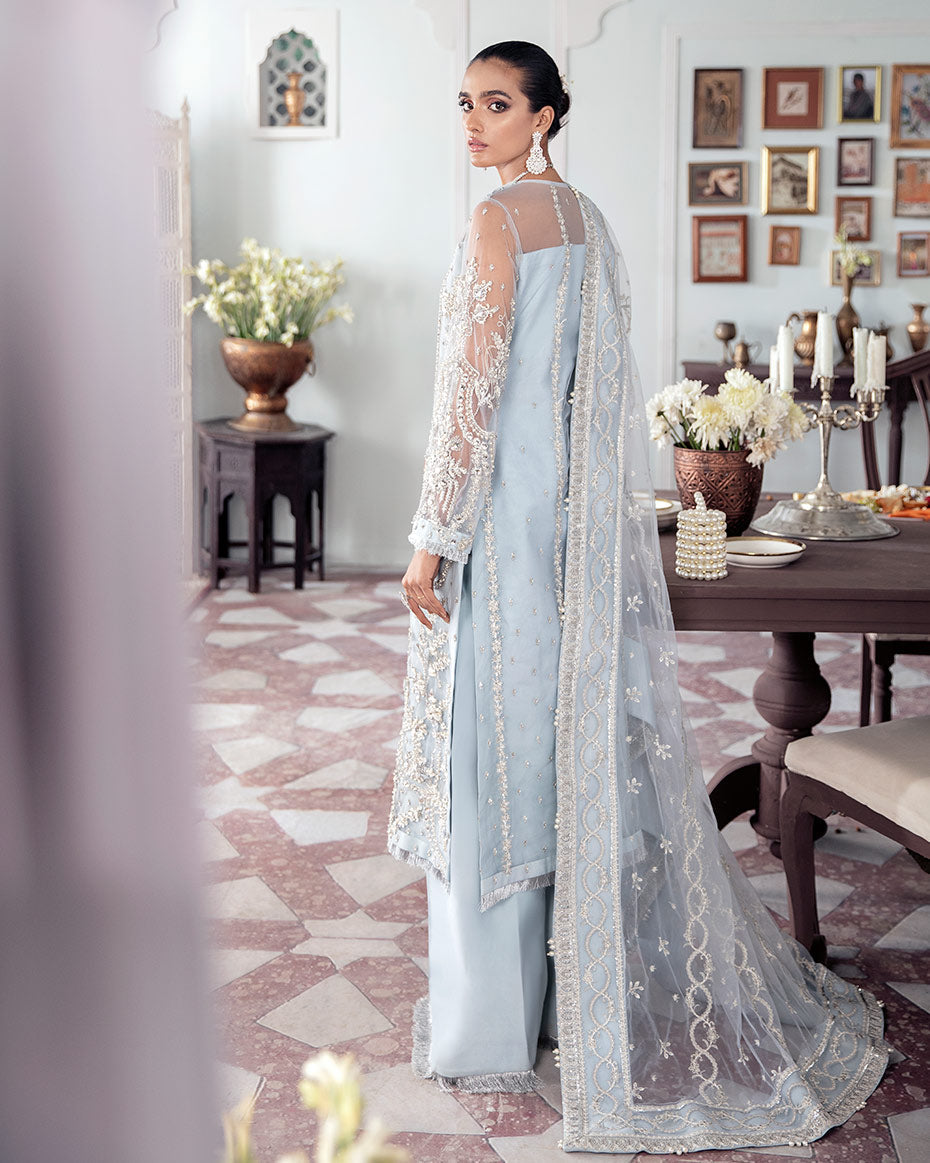 Gulaal | Wedding Formals | SAIKA EMBROIDERED NET 3-PIECE SUIT WS-20 - Official Gulaal stockist in UK - Sakeena London