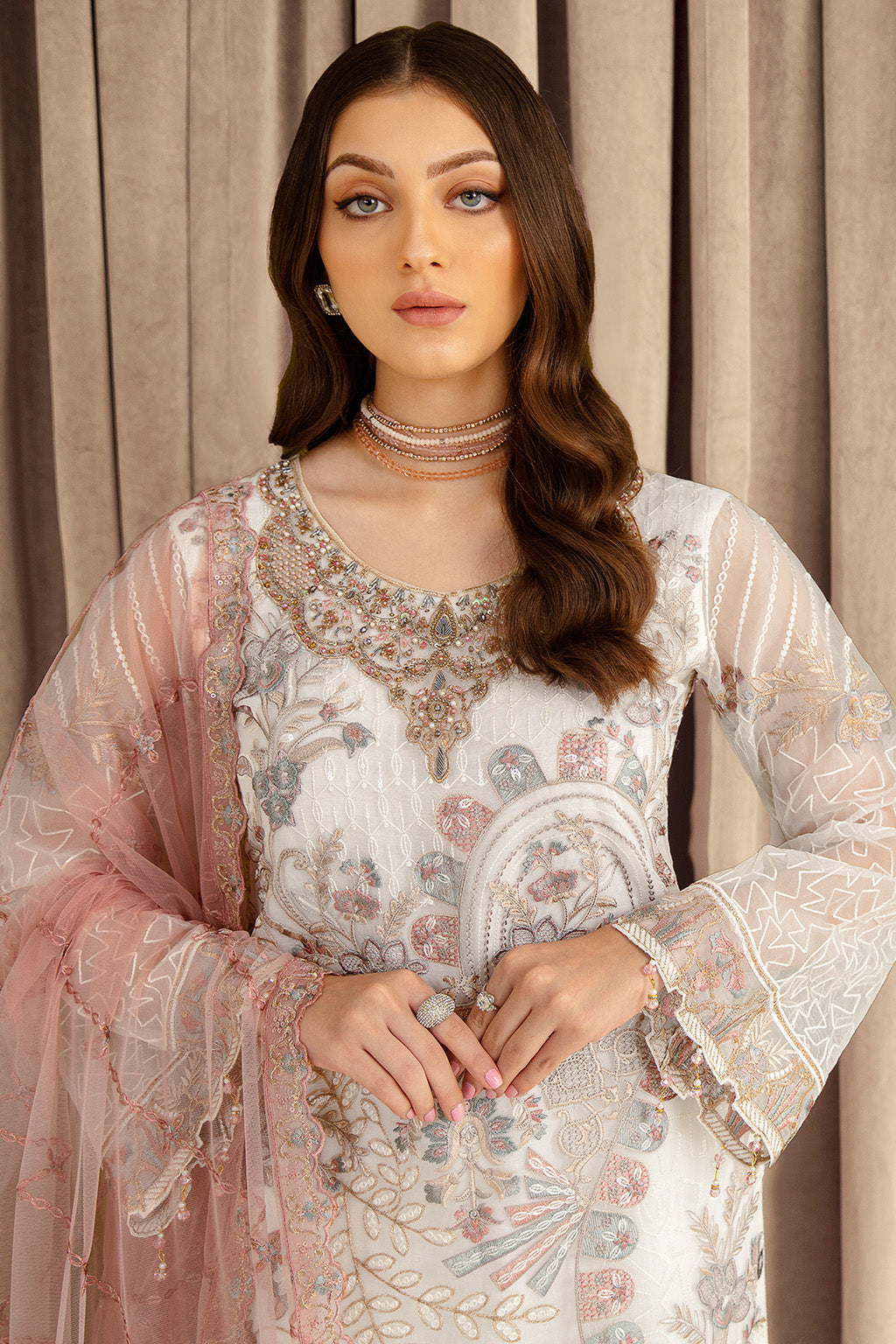 Ramsha | Minhal Organza Collection | M-707 - Official Ramsha stockist in UK - Sakeena London