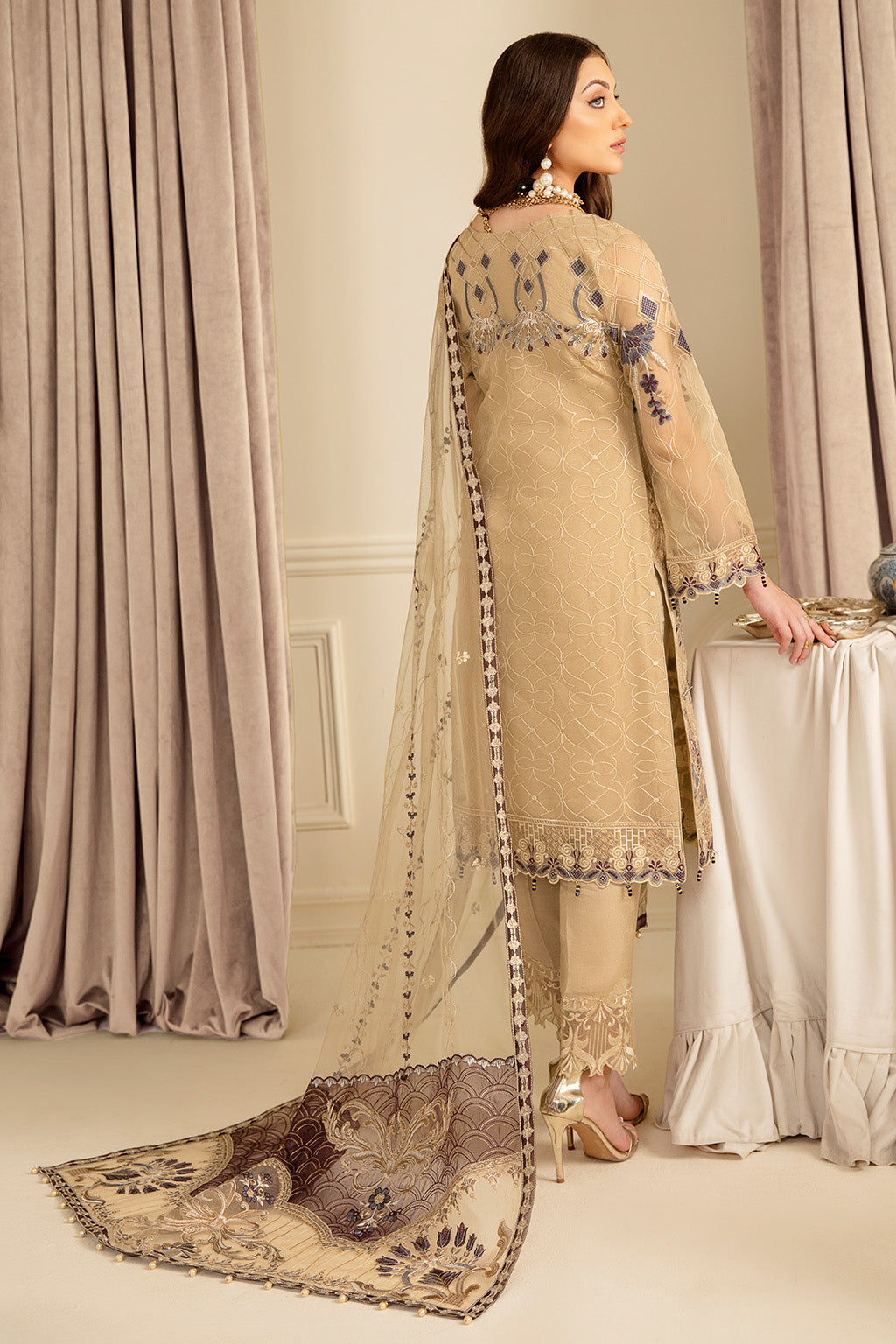 Ramsha | Minhal Organza Collection | M-702 - Official Ramsha stockist in UK - Sakeena London