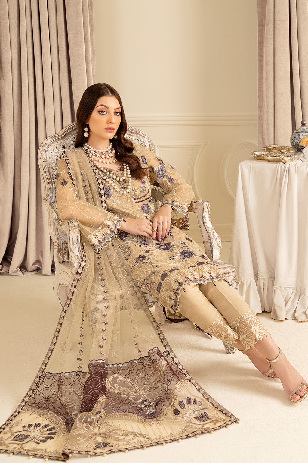 Ramsha | Minhal Organza Collection | M-702 - Official Ramsha stockist in UK - Sakeena London