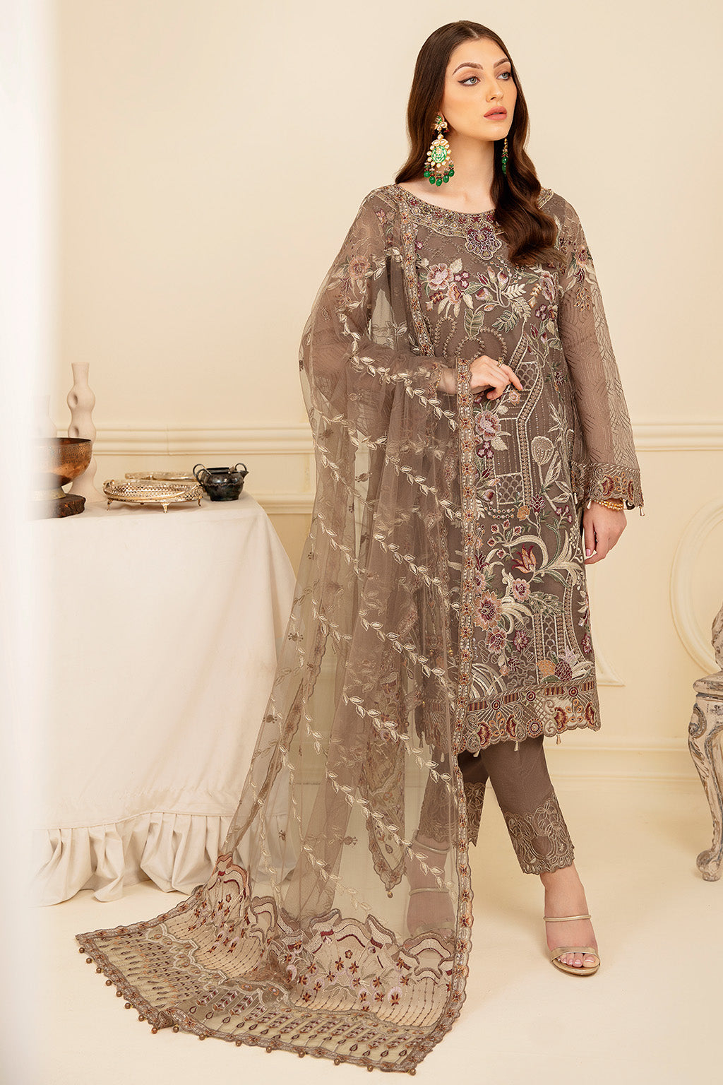Ramsha | Minhal Organza Collection | M-710 - Official Ramsha stockist in UK - Sakeena London