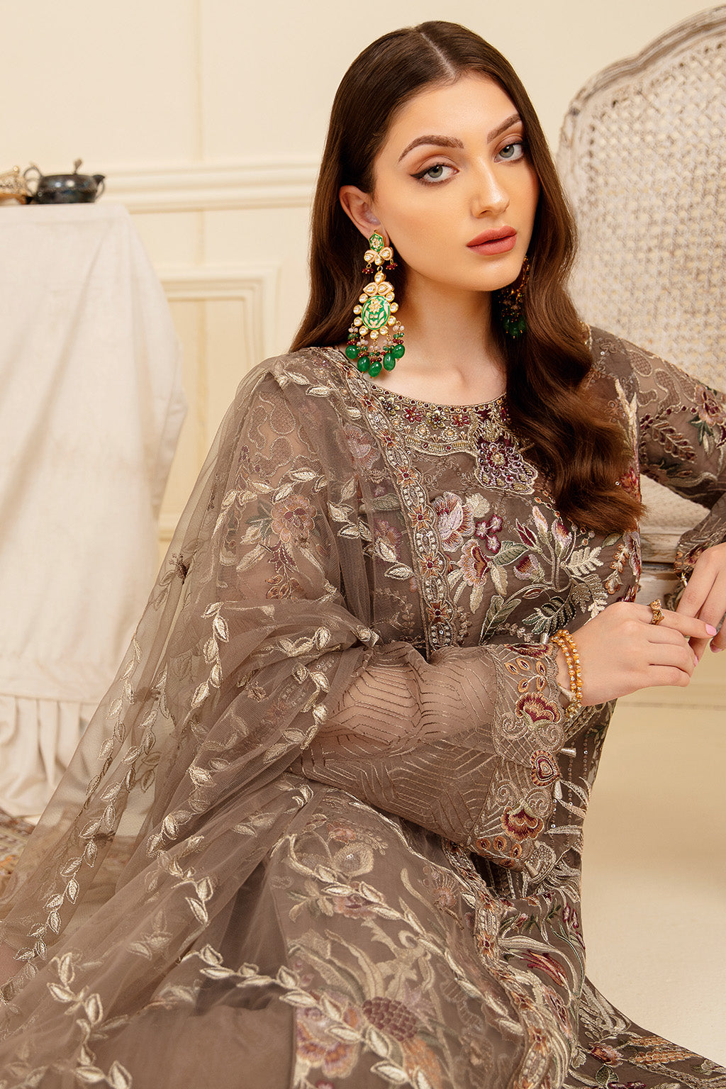 Ramsha | Minhal Organza Collection | M-710 - Official Ramsha stockist in UK - Sakeena London
