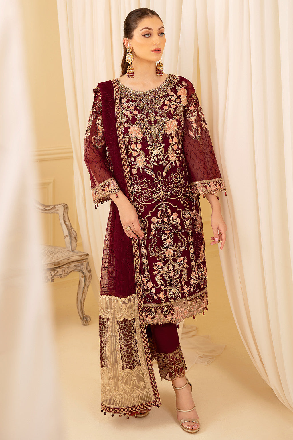 Ramsha | Minhal Organza Collection | M-706 - Official Ramsha stockist in UK - Sakeena London