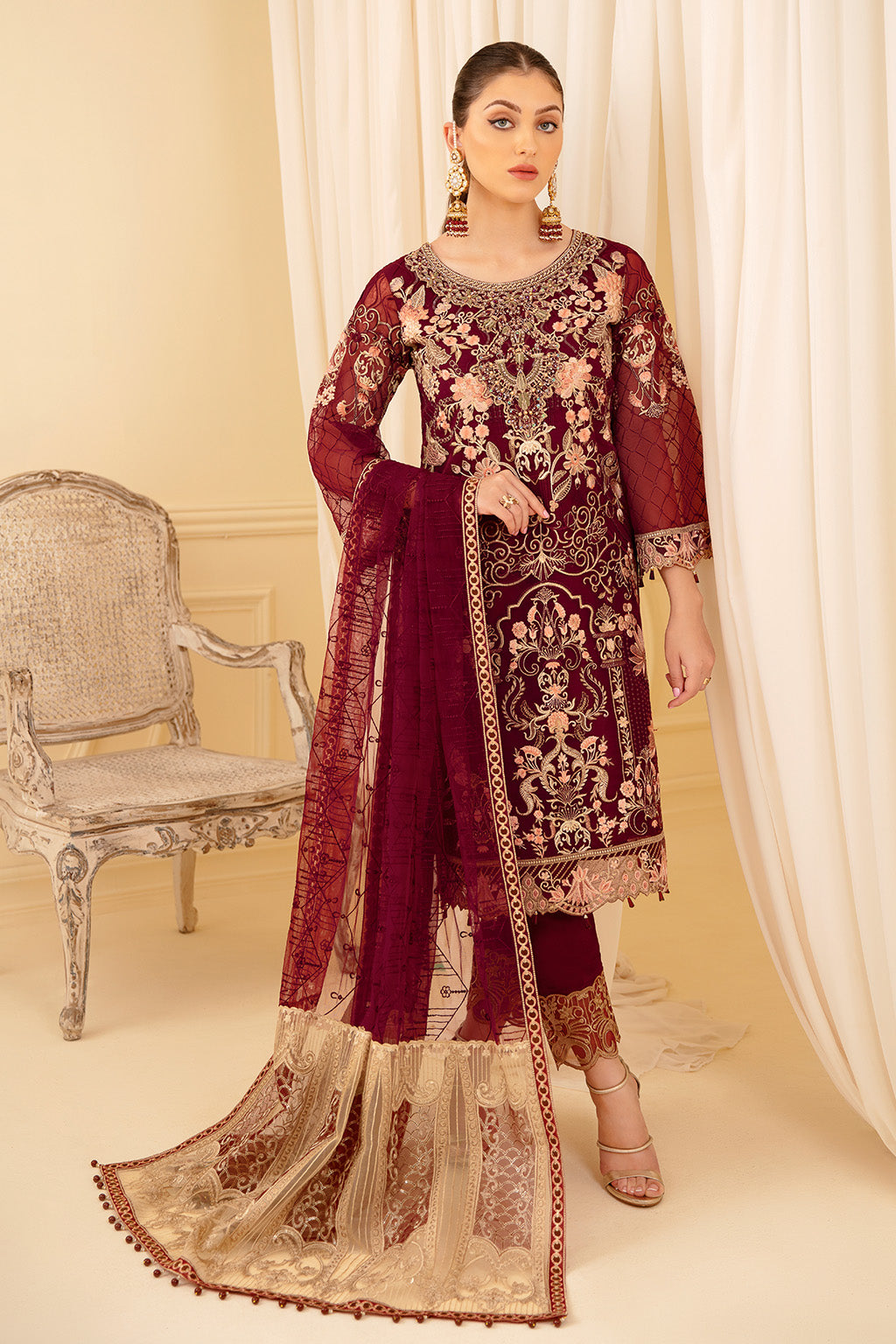 Ramsha | Minhal Organza Collection | M-706 - Official Ramsha stockist in UK - Sakeena London