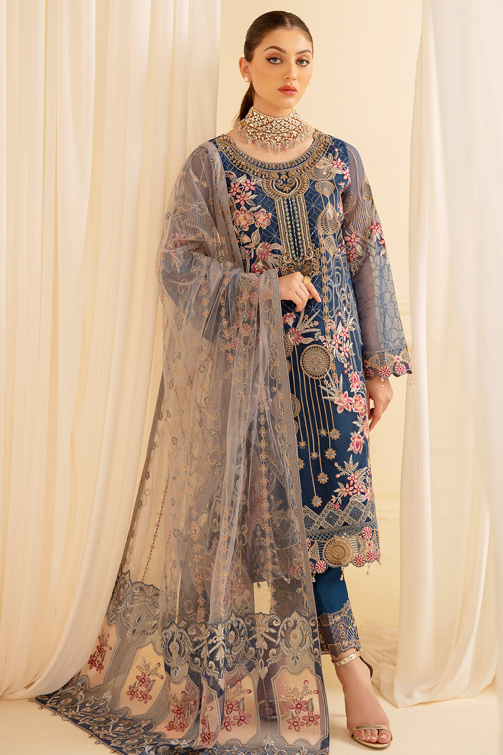Ramsha | Minhal Organza Collection | M-701 - Official Ramsha stockist in UK - Sakeena London