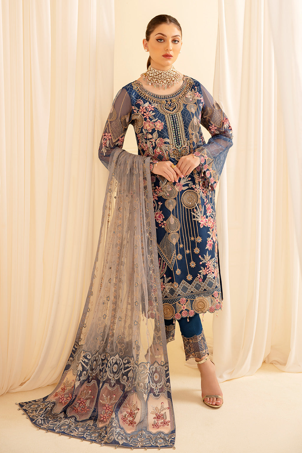 Ramsha | Minhal Organza Collection | M-701 - Official Ramsha stockist in UK - Sakeena London