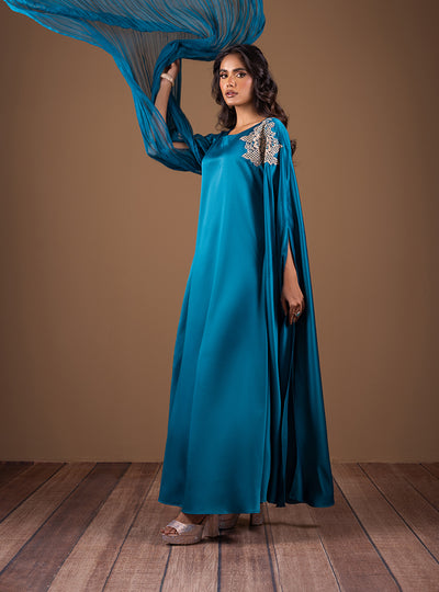 Zainab Chottani | The Kaftan Edit | Teal Waves - Official Zainab Chottani stockist in UK - Sakeena London