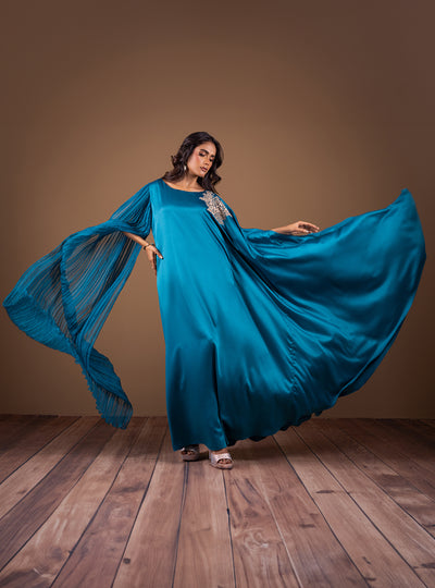 Zainab Chottani | The Kaftan Edit | Teal Waves - Official Zainab Chottani stockist in UK - Sakeena London