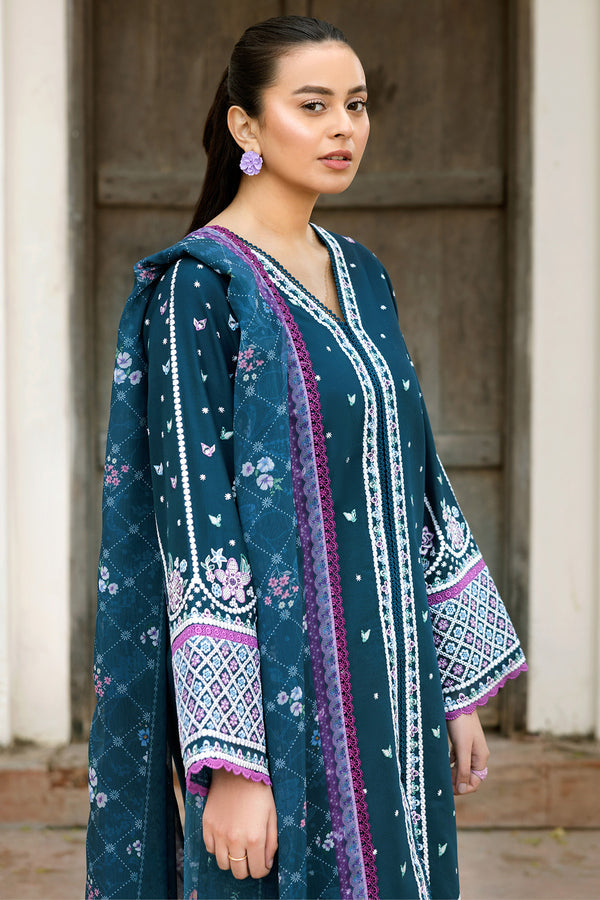 Farasha | Summer Weaves Embroidered Lawn | Blue Allure - Official Farasha stockist in UK - Sakeena London
