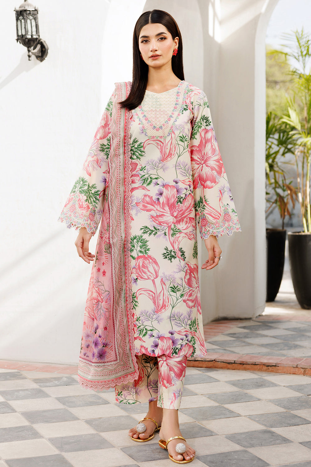 Farasha | Printed Essentials | Ivory Petal - Official Farasha stockist in UK - Sakeena London