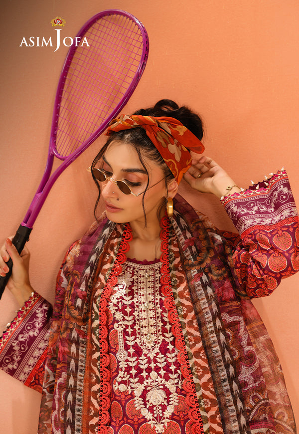 Asim Jofa | Summer Rhapsody | AJUBU-26 Printed Embroidered Lawn - Official Asim Jofa stockist in UK - Sakeena London