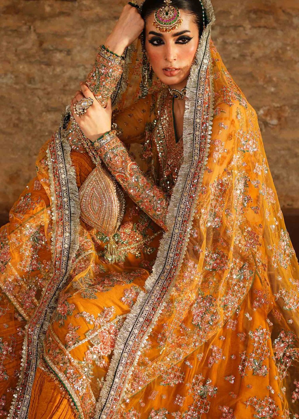 Hussain Rehar | Zaib un Nisa 23 | Saffron - Official Hussain Rehar stockist in UK - Sakeena London