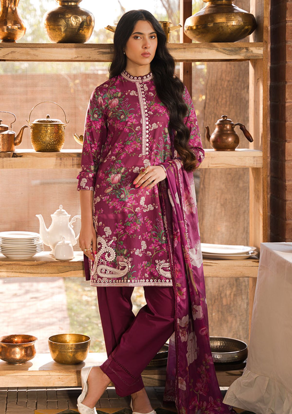 Lawn Collection - Cross Stitch - EidÃÂÃÂ LawnÃÂÃÂ - CEL24#17 - IRIS MAUVE