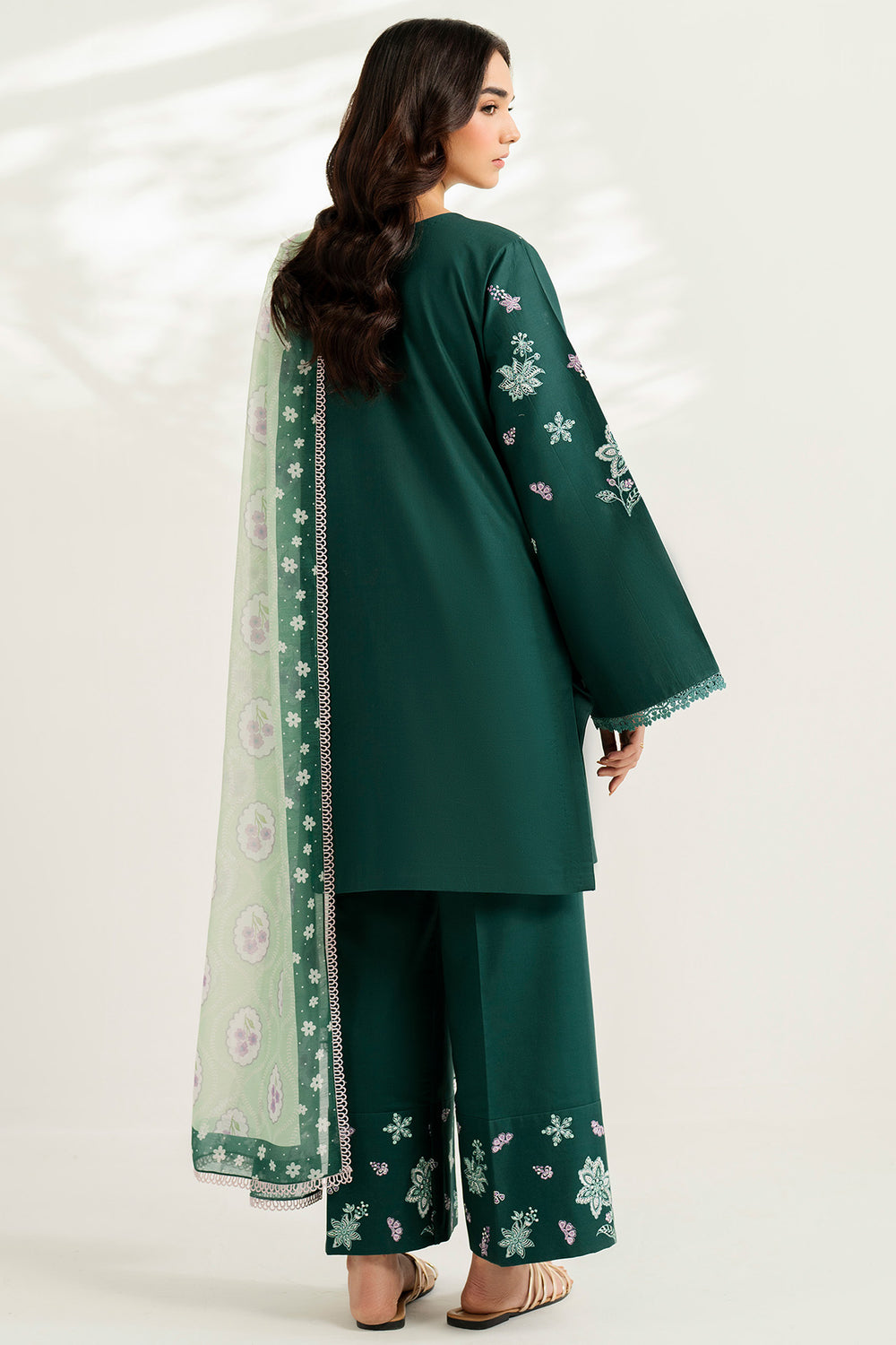 Farasha | Thread Lines Embroidered | Turquoise Bliss - Official Farasha stockist in UK - Sakeena London