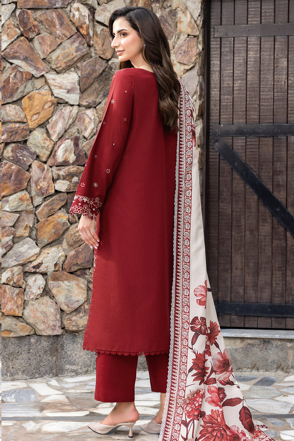 Farasha | Eminence Khaddar 25 | Claret - Official Farasha stockist in UK - Sakeena London
