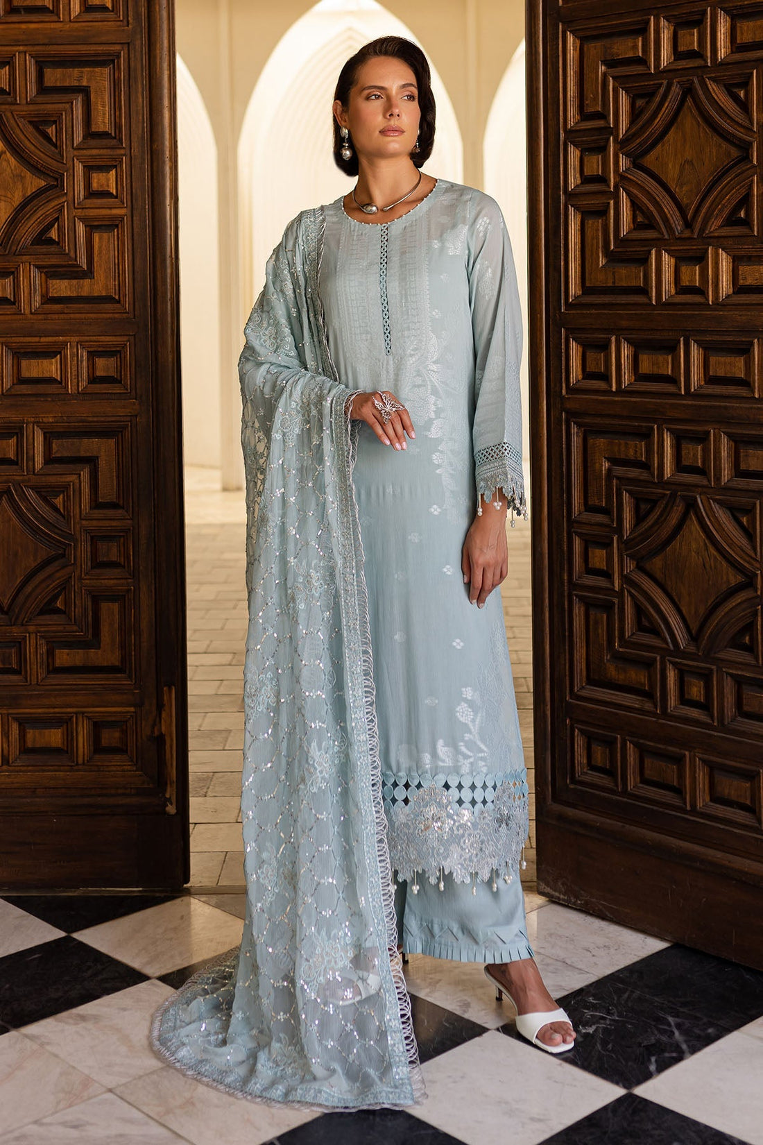 Nureh | Lawn Jacquard | NE-154 - Official Nureh stockist in UK - Sakeena London