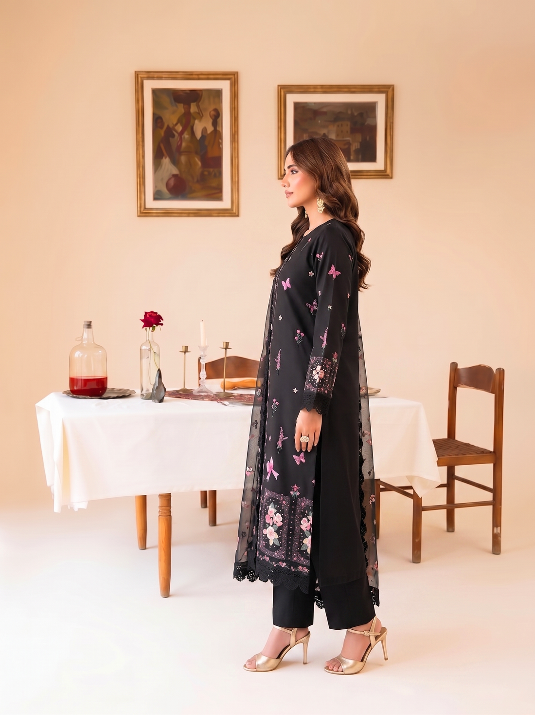 Faiza Faisal | FNF Printed Lawn | FLORAL NOIR